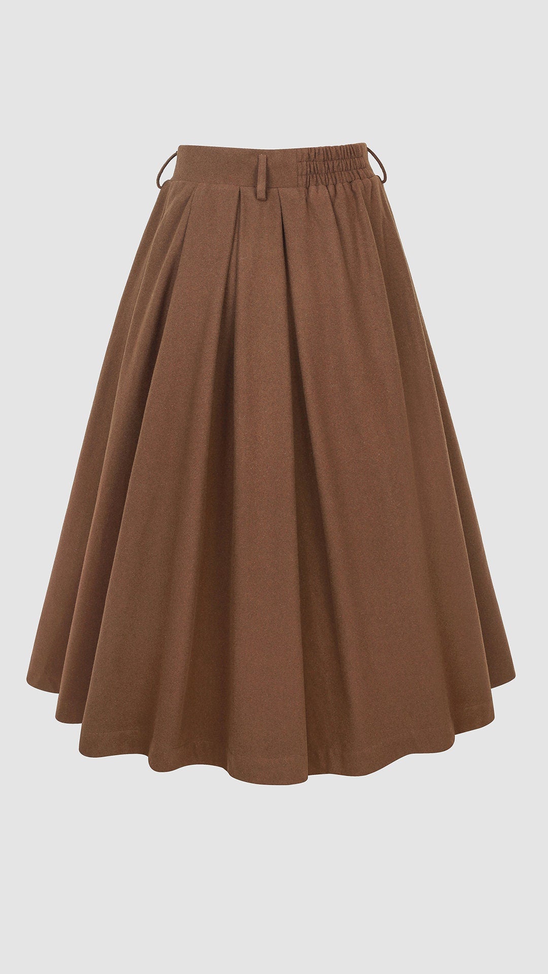 Naomi 33 | buttoned up wool skirt in brown