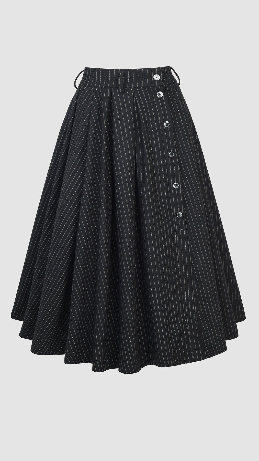Santal 3 | Striped Wool Skirt in black – Linennaive