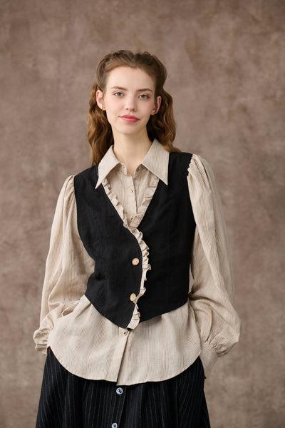 Yael 33 | corset linen shirt with vest