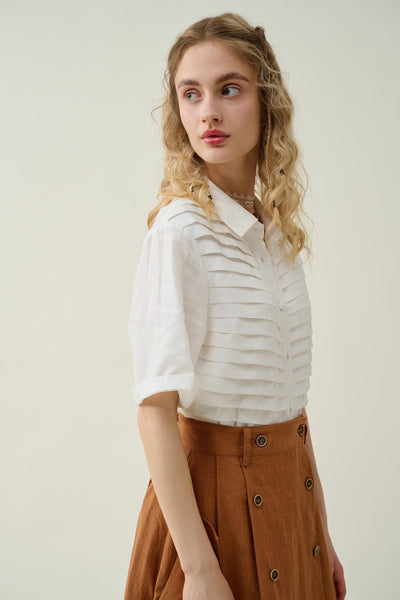 Marion 29 | Double breasted linen skirt