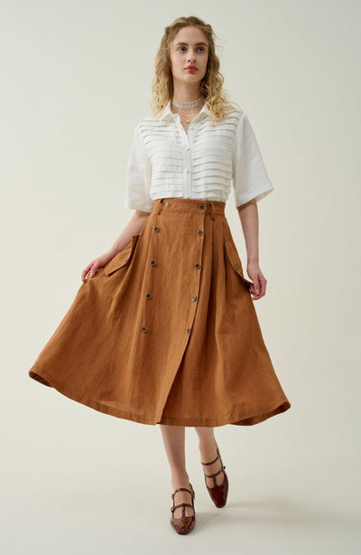 Marion 29 | Double breasted linen skirt