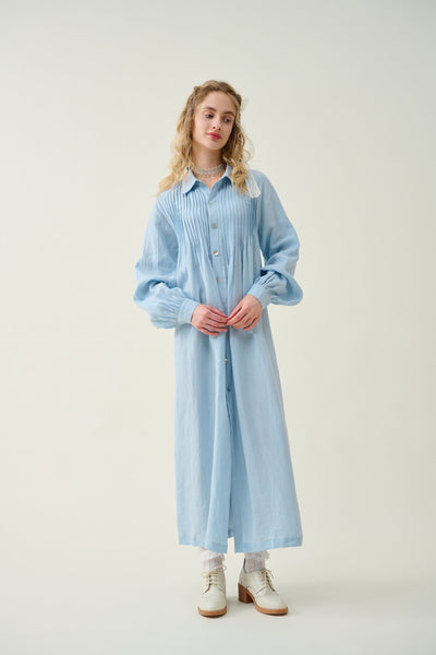 Lucy 33 |pintucked linen shirt dress