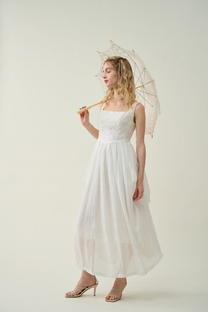 ethel 17 | Embroidered Linen dress