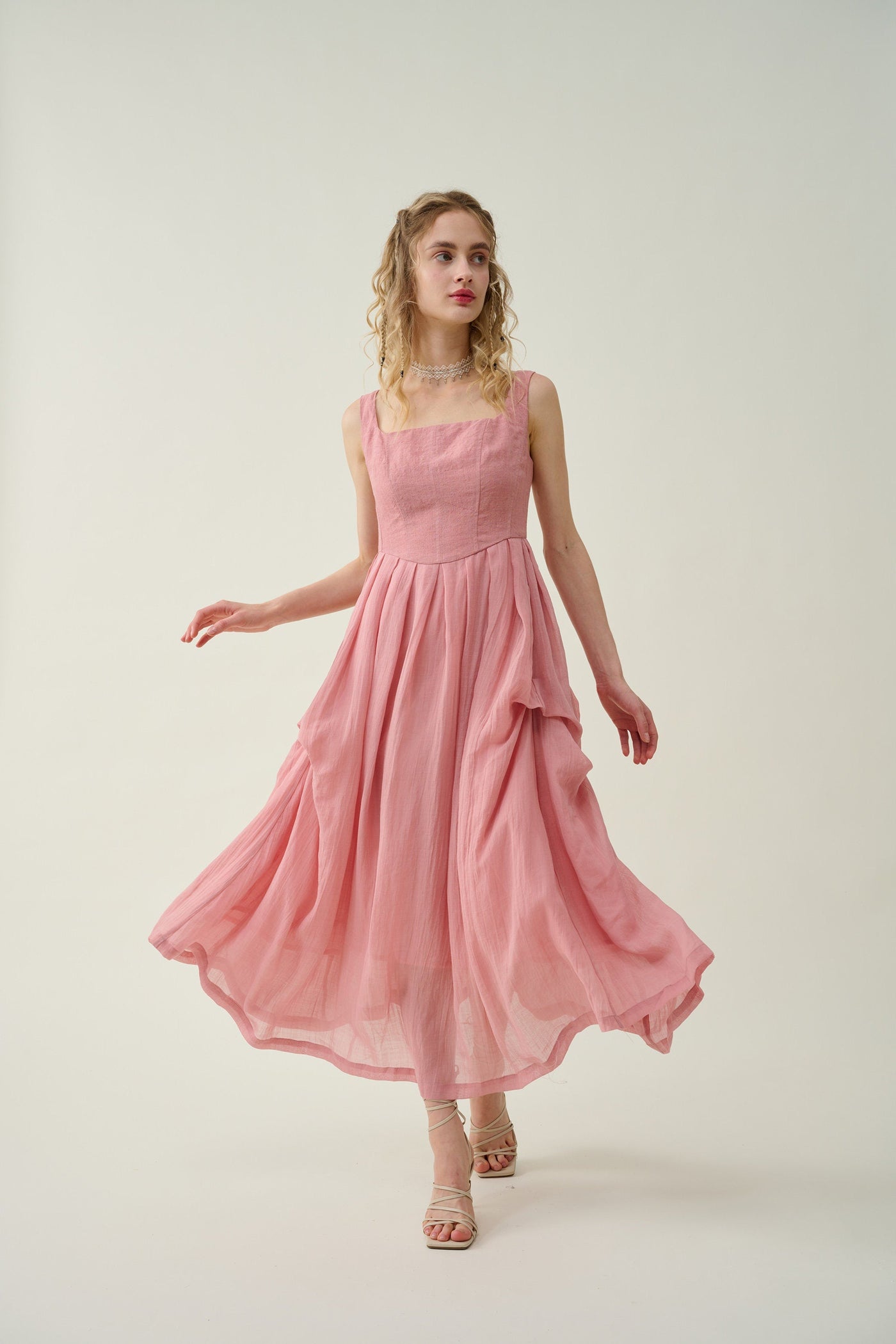 ethel 17 | Cherry Linen Silk Dress