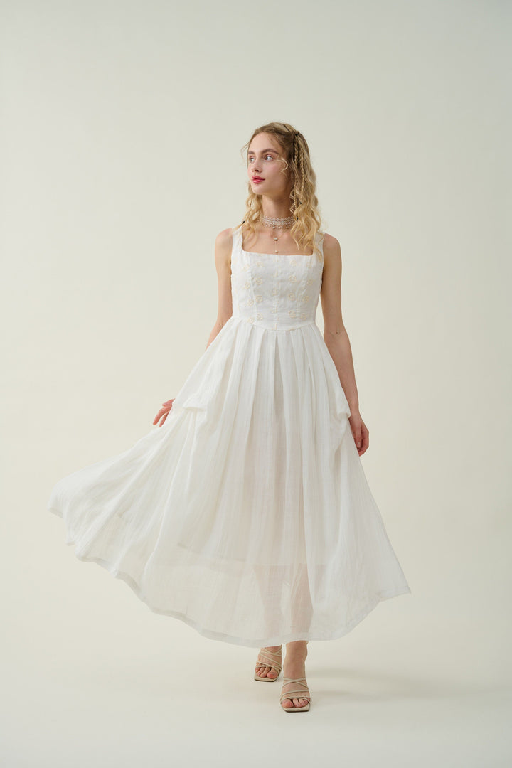 ethel 17 | Embroidered Linen dress