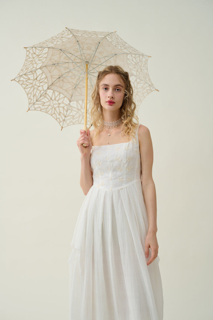 ethel 17 | Embroidered Linen dress