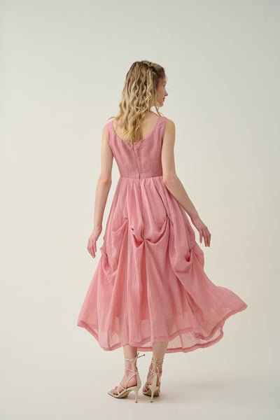 ethel 17 | Cherry Linen Silk Dress
