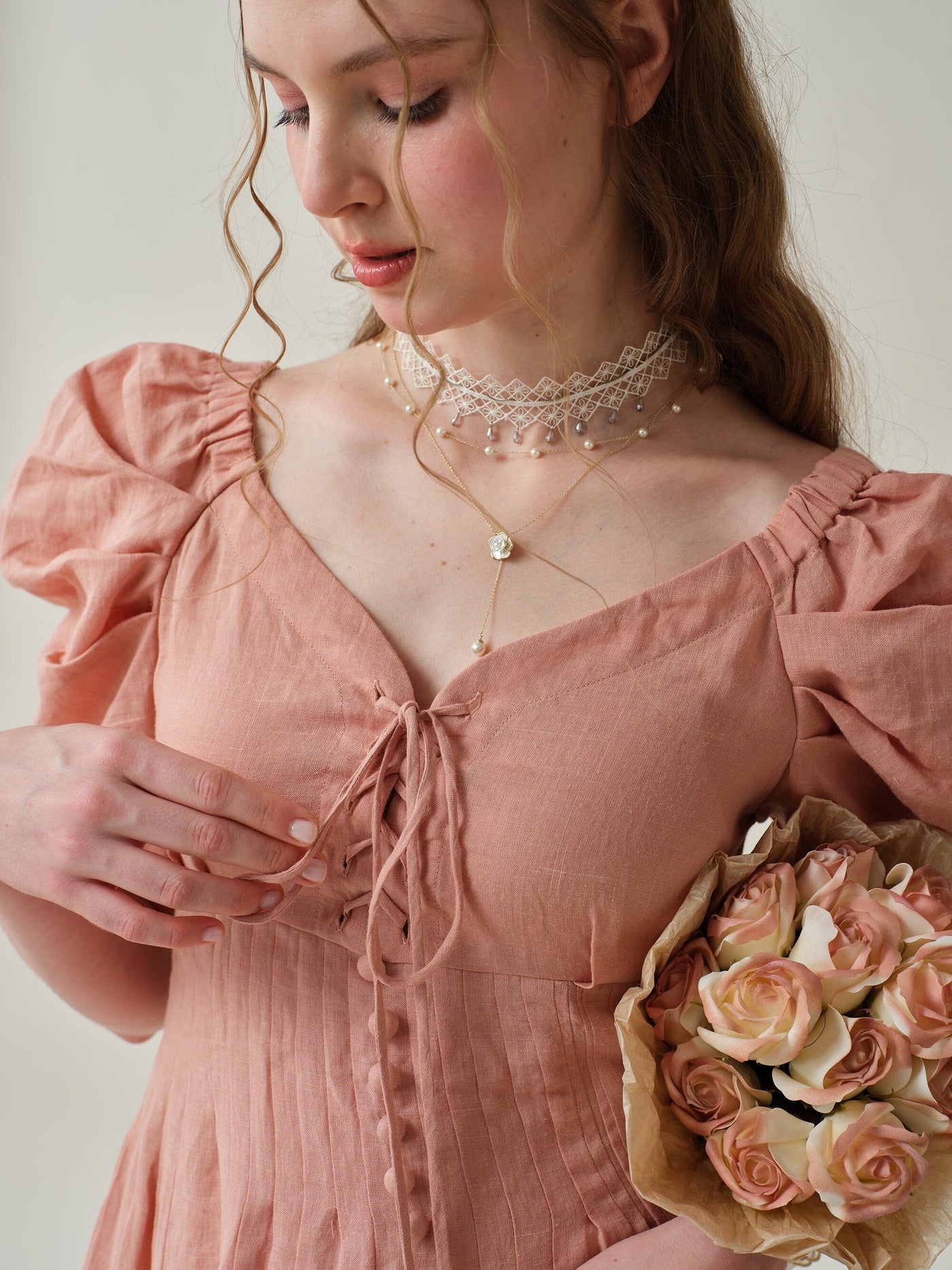 Hilma 21 |Linen regency corset dress