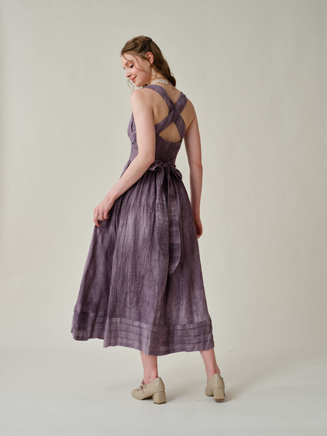Vetiver 23 | Cross Back Linen Dress Olive / L Vetiver 23 | Cross Back Linen Dress Olive / L