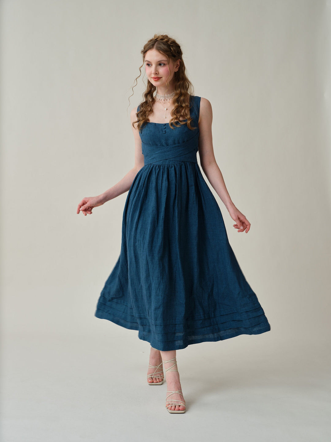 Vetiver 23 | Cross Back Linen Dress Olive / Xs Vetiver 23 | Cross Back Linen Dress Olive / Xs