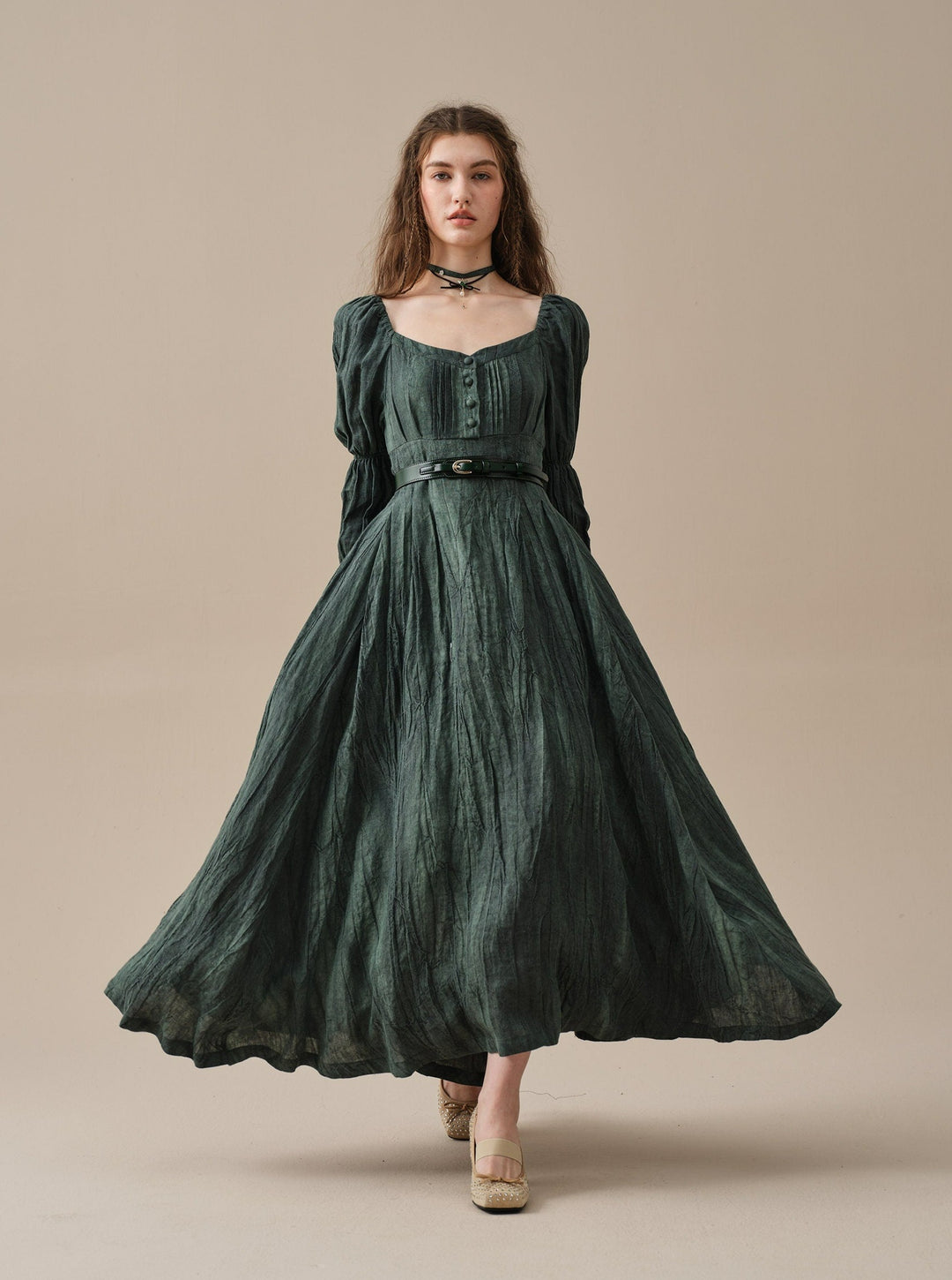 PHOENIX 24 | REGENCY LACE-UP LINEN DRESS sakura cherry (Yarn Dyed Linen) / XL PHOENIX 24 | REGENCY LACE-UP LINEN DRESS sakura cherry (Yarn Dyed Linen) / XL
