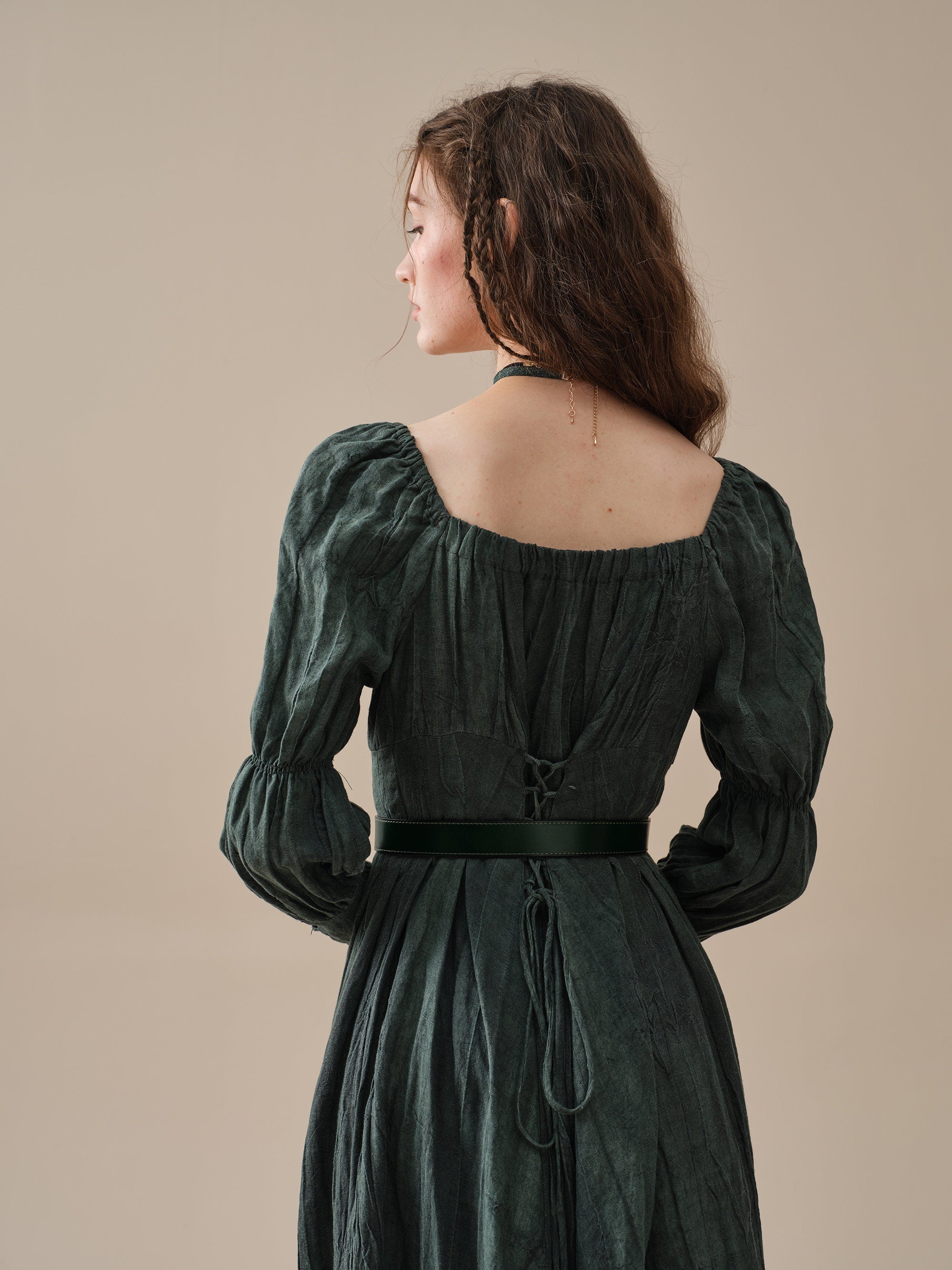 PHOENIX 24 | REGENCY LACE-UP LINEN DRESS – Linennaive