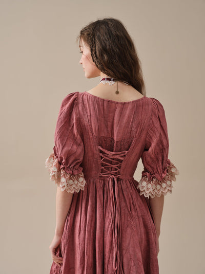 Elowen 27 | Lace Linen dress gown ( 2 way to wear )