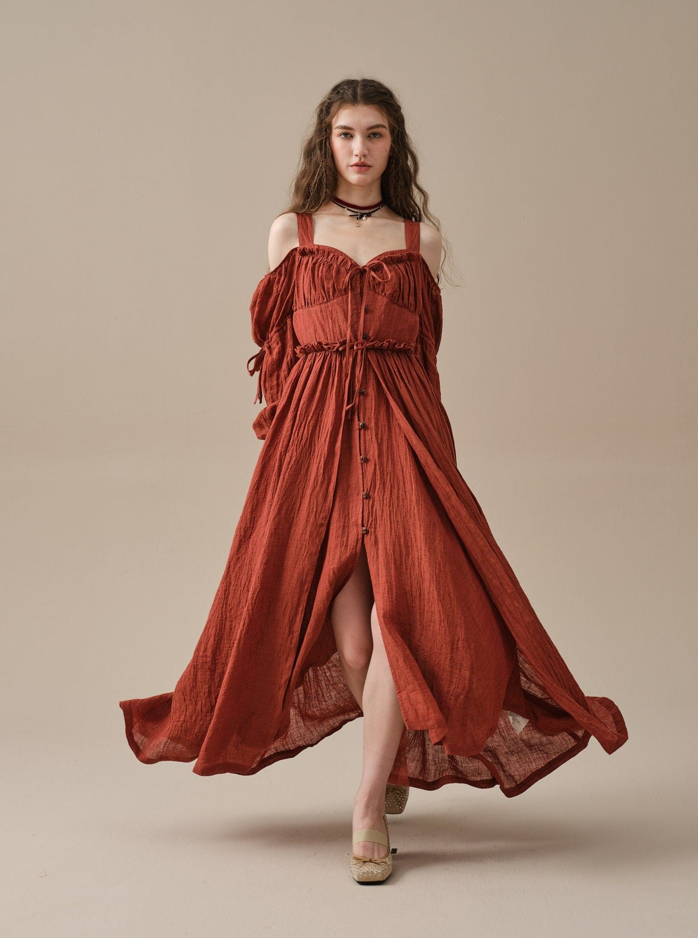 Olivia 28  Puff sleeve corset dress – Linennaive