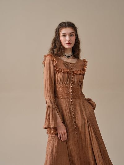 Rossel 13 | Lace/Linen evening dress