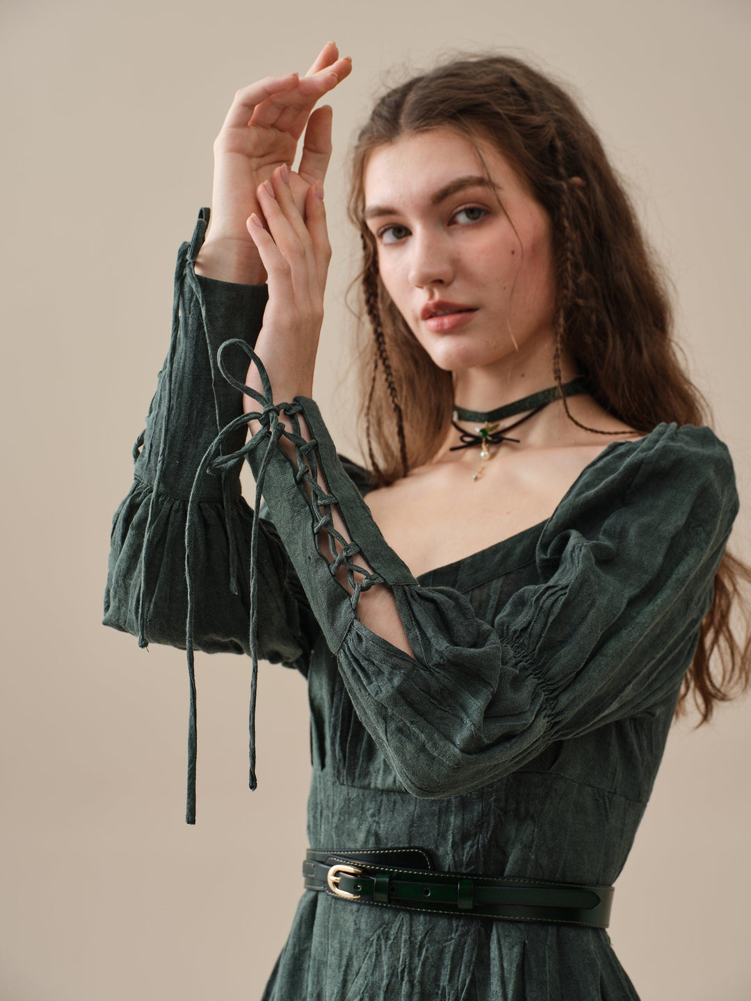 PHOENIX 24 | REGENCY LACE-UP LINEN DRESS Linennaive PHOENIX 24 | REGENCY LACE-UP LINEN DRESS Linennaive