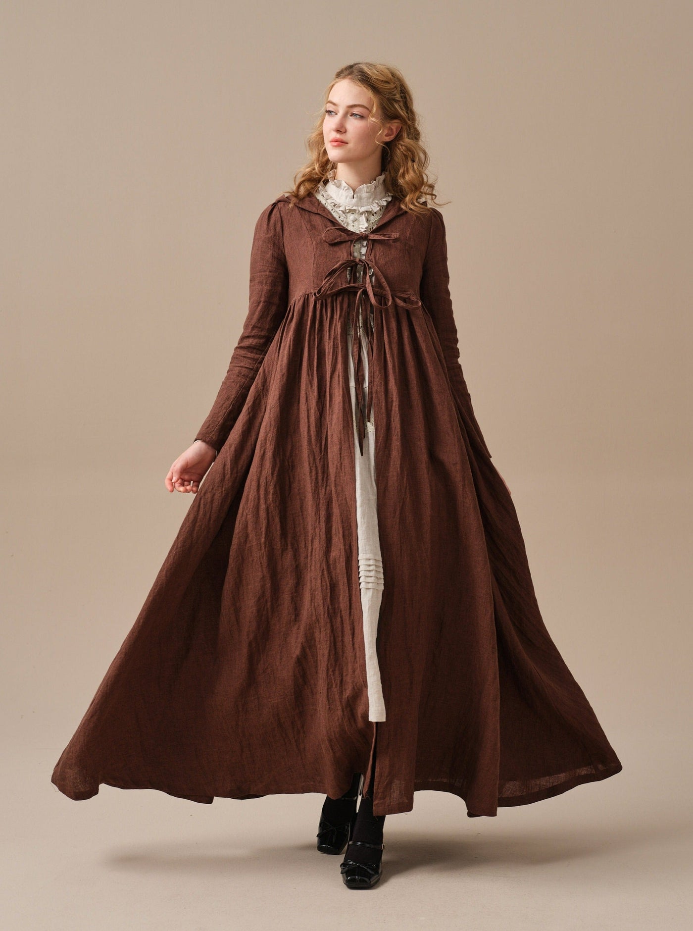 Jane 31 | hooded 100% linen coat dress