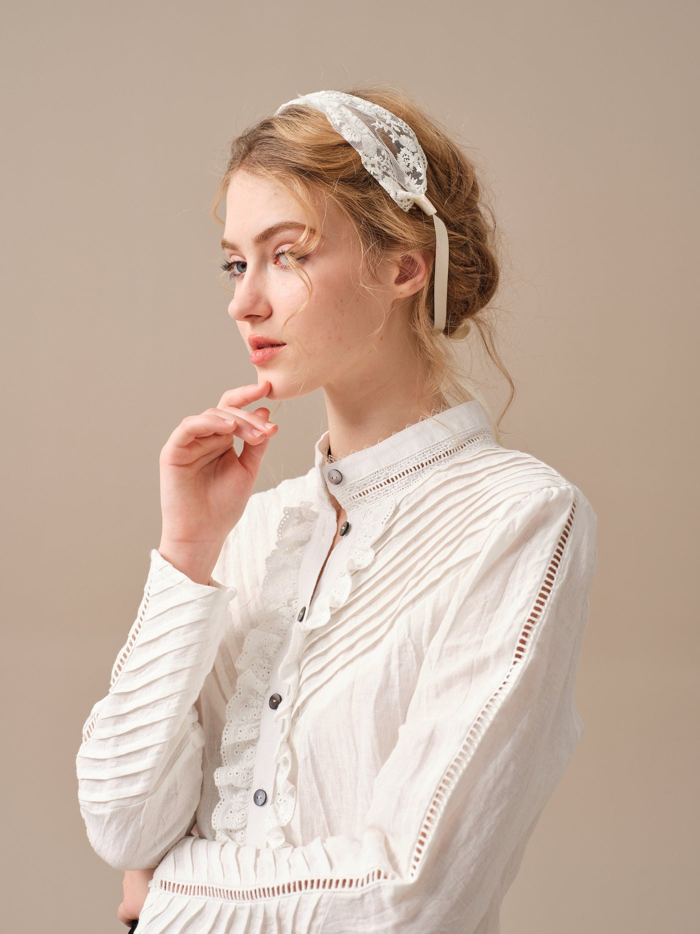 MARY 28 | Pintucked White Linen Shirt
