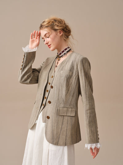 Mae 30 | 100% Linen Jacket with Vest